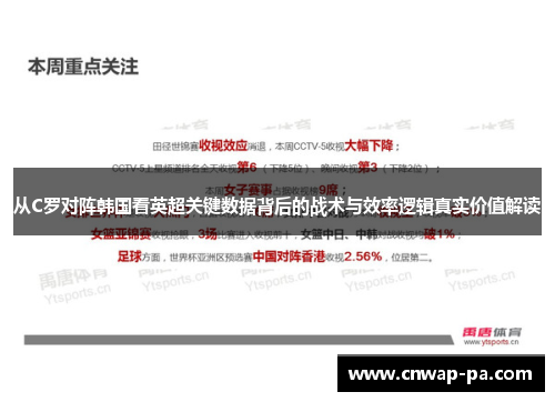 从C罗对阵韩国看英超关键数据背后的战术与效率逻辑真实价值解读